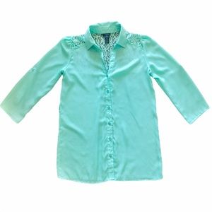 Rue21 Mint Green Button Up Collar Shirt